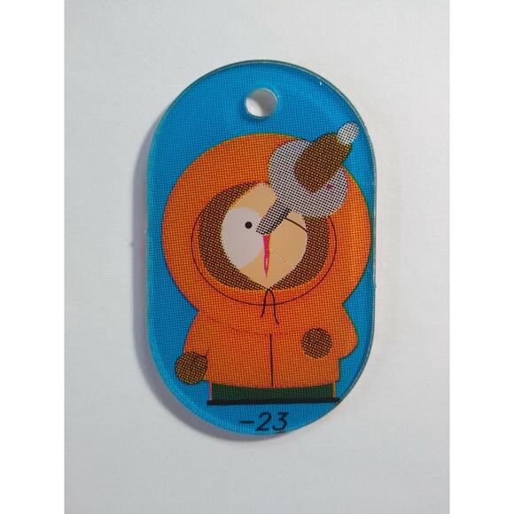 South Park Pinball Keychain Kenny Original NOS Plastic Promo 1998 Dark Orange - Picture 4 of 4